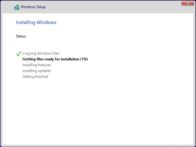 Install Windows 10 step installing