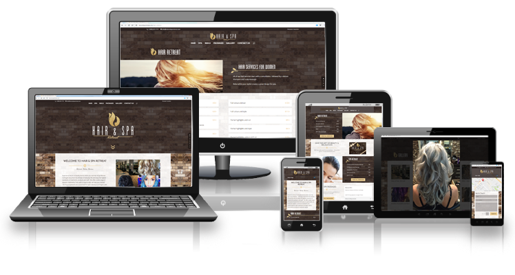 Hair & Spa Retreat responsive layouts