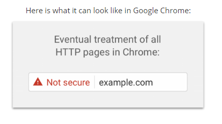 Not secure notice Google